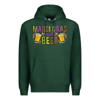 Sports Green Mardi Gras and beer Premium Hoodie - HowdyJamesFarm