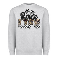 Heather Grey race life Heavyweight Sweatshirt - MaliasSmallBusiness