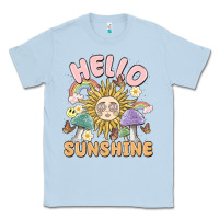Dusty Blue hello sunshine Classic Tee - MaliasSmallBusiness