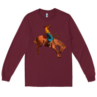 Burgundy cowboy rodeo Long Sleeve Tee - JahusDesignShop