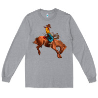 Heather Grey cowboy rodeo Long Sleeve Tee - JahusDesignShop