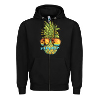 Black pineapple summer Zipper Hoodie - BarkalooDesign
