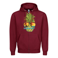 Burgundy pineapple summer Zipper Hoodie - BarkalooDesign