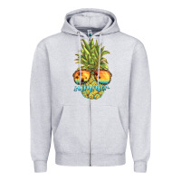 Heather Grey pineapple summer Zipper Hoodie - BarkalooDesign
