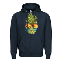 Navy pineapple summer Zipper Hoodie - BarkalooDesign