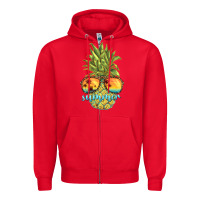 Red pineapple summer Zipper Hoodie - BarkalooDesign