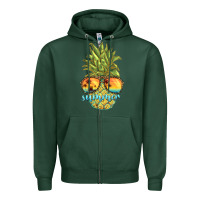 Sports Green pineapple summer Zipper Hoodie - BarkalooDesign