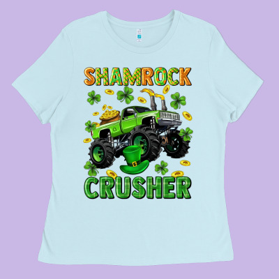 St Patricks Shamrock Crusher Ladies Tee Designed By Neo Western