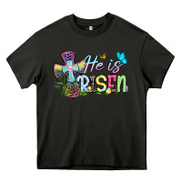 Asphalt Easter Day He is risen Heavy Core Tee - OliviaCreatesArt