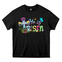 Black Easter Day He is risen Heavy Core Tee - OliviaCreatesArt