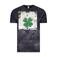 Cloud Black shamrock patterned clothing Vintage Tee - MaliasSmallBusiness