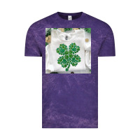 Cloud Purple shamrock patterned clothing Vintage Tee - MaliasSmallBusiness