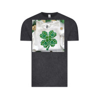 Vintage Black shamrock patterned clothing Vintage Tee - MaliasSmallBusiness