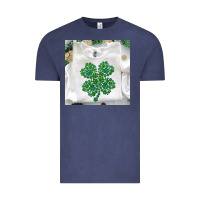 Vintage Denim shamrock patterned clothing Vintage Tee - MaliasSmallBusiness