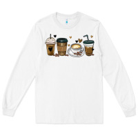 White coffee latte coffee cups Long Sleeve Tee - MaliasSmallBusiness