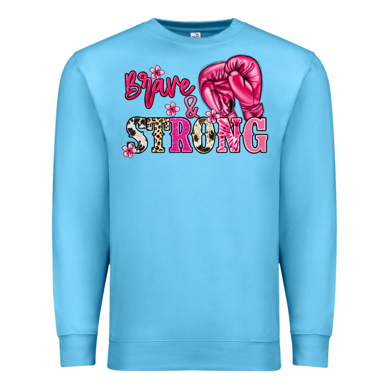 Brave And Strong Cancer Awareness Premium Sweatshirt by HowdyJamesFarm | Teevron