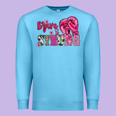 Brave And Strong Cancer Awareness Premium Sweatshirt Designed By Howdyjamesfarm