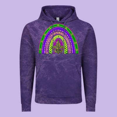 Mardi Gras Rainbow Vintage Hoodie Designed By Barkaloodesign