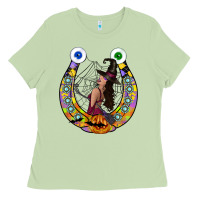 Matcha Halloween Horseshoe Ladies Tee - CowhideDigitalArt