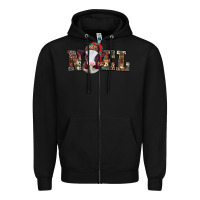 Black western christmas baby cow noel Zipper Hoodie - Jasminsmagicworld