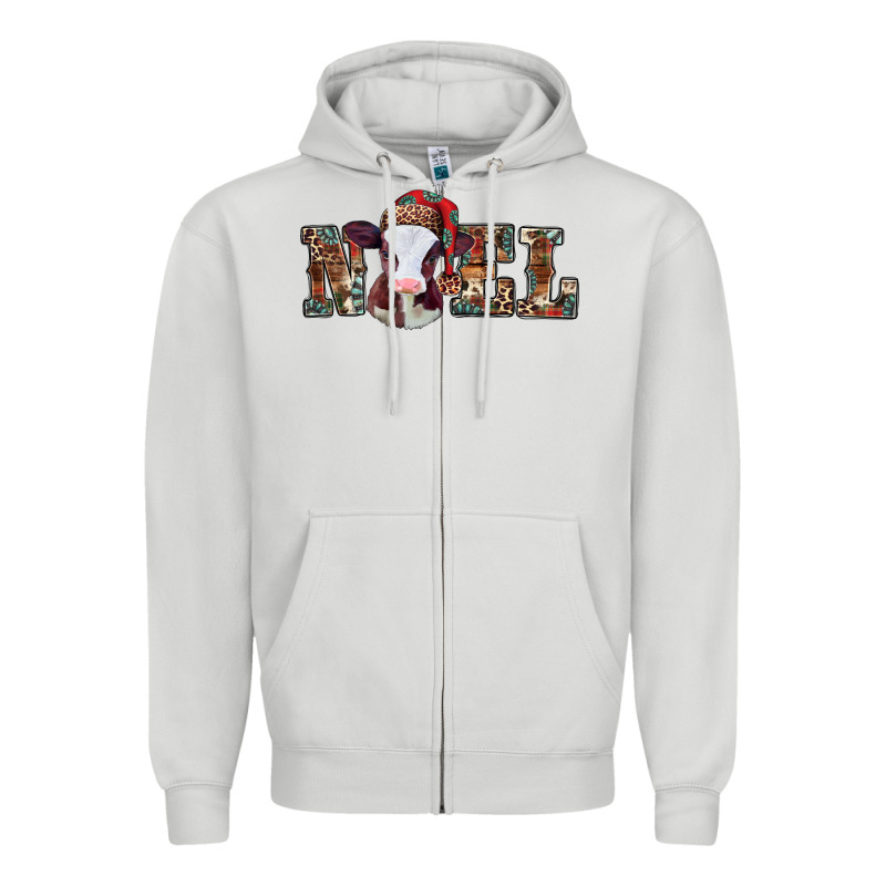 Western Christmas Baby Cow Noel Zipper Hoodie by Jasminsmagicworld | Teevron