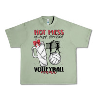 Oil Green hot mess always stressed volleyball mama Urban Heavy Tee - MaliasSmallBusiness