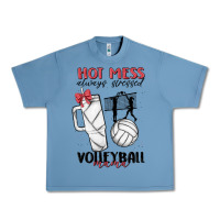 Pebble Blue hot mess always stressed volleyball mama Urban Heavy Tee - MaliasSmallBusiness