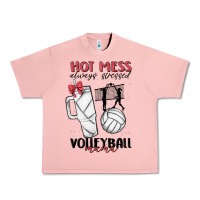 Salmon hot mess always stressed volleyball mama Urban Heavy Tee - MaliasSmallBusiness