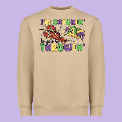 I'm Catchin' If You're Throwin' Heavyweight Sweatshirt Designed By Maliassmallbusiness