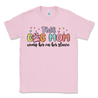 Bubblegum Pink this dog mom wears her heart on her sleeve Classic Tee - MaliasSmallBusiness