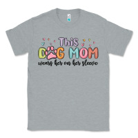 Heather Grey this dog mom wears her heart on her sleeve Classic Tee - MaliasSmallBusiness