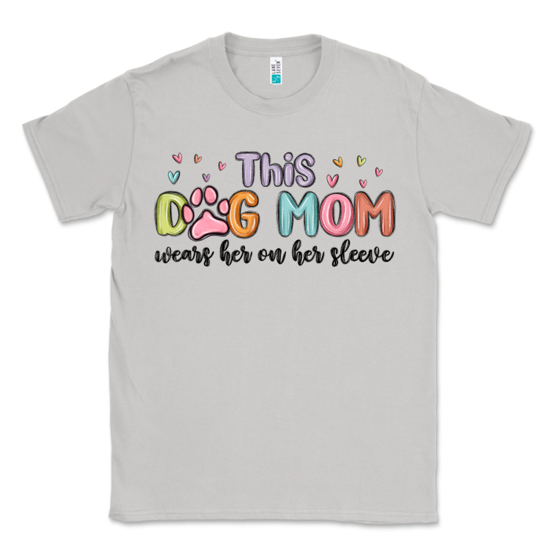 This Dog Mom Wears Her Heart On Her Sleeve Classic Tee by MaliasSmallBusiness | Teevron