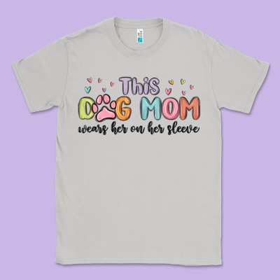 This Dog Mom Wears Her Heart On Her Sleeve Classic Tee Designed By Maliassmallbusiness