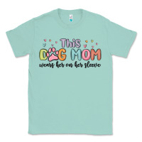 Seafoam this dog mom wears her heart on her sleeve Classic Tee - MaliasSmallBusiness