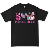 Black peace love nurse Premium Tee - AdoDesignShop