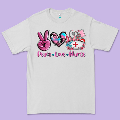 Peace Love Nurse Premium Tee Designed By Adodesignshop