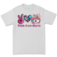 Dove Grey peace love nurse Premium Tee - AdoDesignShop