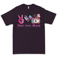 Plum peace love nurse Premium Tee - AdoDesignShop