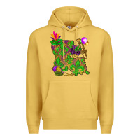 Antique Gold Louisiana Map Mardi Gras Premium Hoodie - HowdyJamesFarm