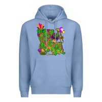 Colony Blue Louisiana Map Mardi Gras Premium Hoodie - HowdyJamesFarm