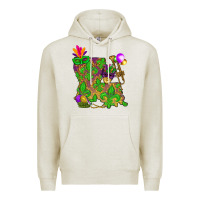Oatmeal Heather Louisiana Map Mardi Gras Premium Hoodie - HowdyJamesFarm
