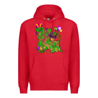 Red Louisiana Map Mardi Gras Premium Hoodie - HowdyJamesFarm