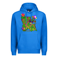 True Royal Louisiana Map Mardi Gras Premium Hoodie - HowdyJamesFarm