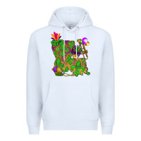 White Louisiana Map Mardi Gras Premium Hoodie - HowdyJamesFarm