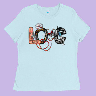 Love Nurse Ladies Tee Designed By Sublimationcraftshop