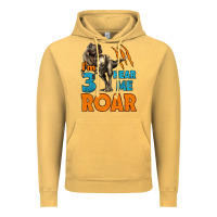 Vintage Mustard i'm three hear me roar dinosaur birthday Vintage Hoodie - LillyAllenDesigns