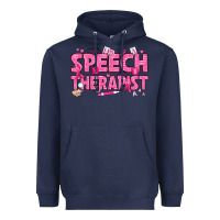 Navy breast cancer speech therapist Heavyweight Hoodie - texasbilliewilder