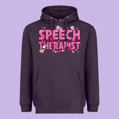 Breast Cancer Speech Therapist Heavyweight Hoodie Designed By Texasbilliewilder