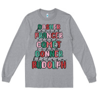 Heather Grey dasher dancer prancer vixer comet cupid donner bli Long Sleeve Tee - MaliasSmallBusiness