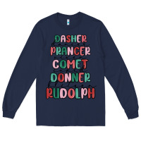Navy dasher dancer prancer vixer comet cupid donner bli Long Sleeve Tee - MaliasSmallBusiness